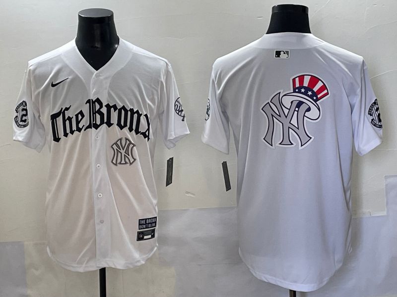 Men 2025 New York Yankees Blank White Five generations Joint Name Nike MLB Jersey style 21->new york yankees->MLB Jersey